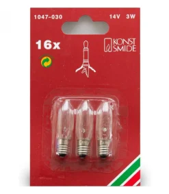 Konstsmide, guirlandes lumineuses de Noël 3 Ampoules De Rechange 14V, 3W Pour Chandelier De Noël 16 Lampes Outlet