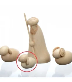 Schalling, crèche moderne Agneau En Bois Pour Crèche De Noël, 3 Cm
