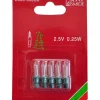 Konstsmide, guirlandes lumineuses de Noël Ampoules De Rechange 2,5V - 0,25 W Pour Guirlande De Noël, Douille Verte