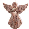 Waldfabrik, photophore en bois et étoile sapin de Noël Ange De Noël A Suspendre Avec Un Coeur, 12 Cm
