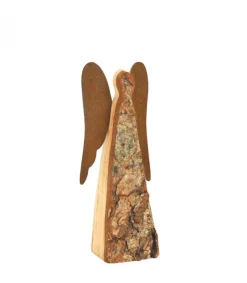 Waldfabrik, photophore en bois et étoile sapin de Noël Ange De Noël En Bois Avec Ailes Metal, 12 Cm Sale