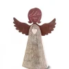 Waldfabrik, photophore en bois et étoile sapin de Noël Ange En Bois Avec Coeur Et Ailes Metal, 15,5 Cm Outlet