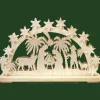 Ratags, décos de Noël lumineuses en bois Arche Lumineuse Electrique Led En Bois, Crèche De Noël Hot