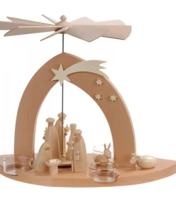 Schalling, crèche moderne Arche Pyramide Moderne De Noël En Bois D'Aulne Discount