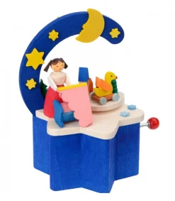 Graupner, décoration de sapin de Noël, Déco Noël enfant Boite A Musique A Manivelle Bleu, Chambre D'Enfant Best