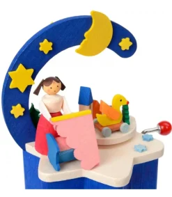 Graupner, décoration de sapin de Noël, Déco Noël enfant Boite A Musique A Manivelle Bleu, Chambre D'Enfant Best