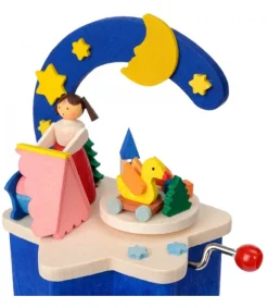 Graupner, décoration de sapin de Noël, Déco Noël enfant Boite A Musique A Manivelle Bleu, Chambre D'Enfant Best