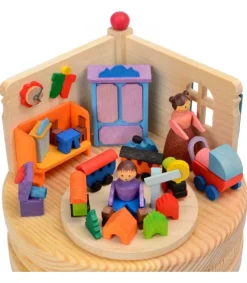 Graupner, décoration de sapin de Noël, Déco Noël enfant Boite A Musique En Bois, Maman Et Ses 2 Enfants
