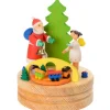 Graupner, décoration de sapin de Noël, Déco Noël enfant Boite A Musique En Bois, Père Noël Et Ange Blanc Clearance