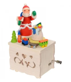 Graupner, décoration de sapin de Noël, Déco Noël enfant Boite A Musique Enfant A Manivelle, Père Noël Et Jouets Hot
