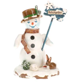Hubrig, figurines pour enfant Bonhomme De Neige "Risque De Glisser" - Village De Noël Miniature Outlet