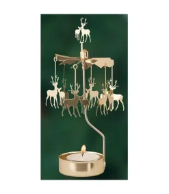 Pluto Produkter, déco de Noël Scandinave Bougeoir Carrousel Cerf Dore