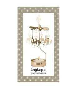 Pluto Produkter, déco de Noël Scandinave Bougeoir Carrousel Cerf Dore