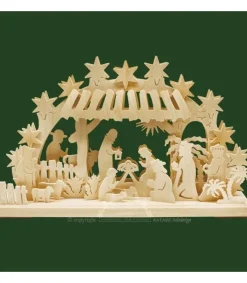 Ratags, décos de Noël lumineuses en bois Bougeoir Electrique Led Crèche De Noël Etable En Bois Clearance