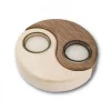 Waldfabrik, photophore en bois et étoile sapin de Noël Bougeoir En Bois A 2 Bougies Yin-Yang Clearance