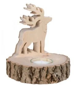 Waldfabrik, photophore en bois et étoile sapin de Noël Bougeoir En Bois Brame Du Cerf, 13 Cm Outlet