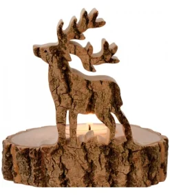 Waldfabrik, photophore en bois et étoile sapin de Noël Bougeoir En Bois Brame Du Cerf, 13 Cm Outlet