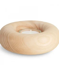 Waldfabrik, photophore en bois et étoile sapin de Noël Bougeoir En Bois De Frene Blanc , 12 Cm Outlet