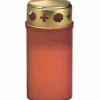 Ewa Kerzen, bougies de Noël et bougies de l'Avent Bougie Cimetiere Rouge Avec Couvercle Dore, 12 Cm Sale