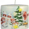 Ewa Kerzen, bougies de Noël et bougies de l'Avent Bougie De Noël Vintage Scene Bonhommes De Neige Et Sapin Outlet