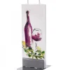 Flatyz, bougie décorative scandinave Bougie Design Bouteille Vin Rouge Et Verre Outlet