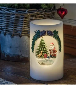 Konstsmide, guirlandes lumineuses de Noël Bougie Led Père Noël Avec Petit Chien Outlet