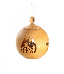 Waldfabrik, photophore en bois et étoile sapin de Noël Boule De Noël En Bois, Motif Crèche, 6 Cm Clearance