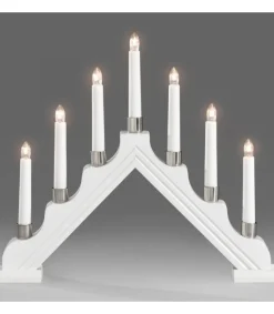 Konstsmide, guirlandes lumineuses de Noël Chandelier À 7 Branches Electrique En Bois Blanc Discount