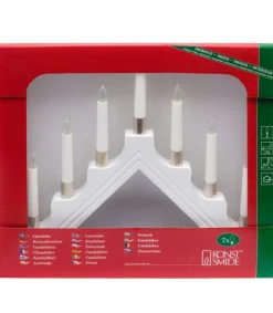 Konstsmide, guirlandes lumineuses de Noël Chandelier À 7 Branches Electrique En Bois Blanc Discount