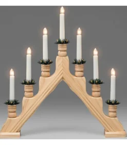 Konstsmide, guirlandes lumineuses de Noël Chandelier 7 Branches Electrique En Bois Naturel Discount