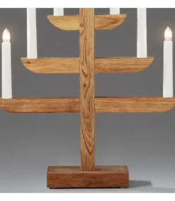 Konstsmide, guirlandes lumineuses de Noël Chandelier 7 Branches En Bois De Chene Huile, 46 Cm Sale