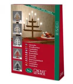 Konstsmide, guirlandes lumineuses de Noël Chandelier 7 Branches En Bois De Chene Huile, 46 Cm Sale