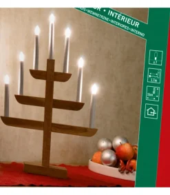 Konstsmide, guirlandes lumineuses de Noël Chandelier 7 Branches En Bois De Chene Huile, 46 Cm Sale
