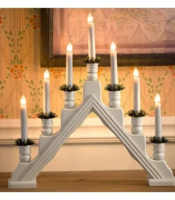 Konstsmide, guirlandes lumineuses de Noël Chandelier Blanc À 7 Branches, Bougies Electriques Online