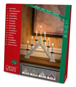 Konstsmide, guirlandes lumineuses de Noël Chandelier Blanc À 7 Branches, Bougies Electriques Online
