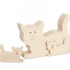 Waldfabrik, photophore en bois et étoile sapin de Noël Chat En Bois Avec Deux Chatons, 8,5 Cm Discount