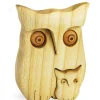 Waldfabrik, photophore en bois et étoile sapin de Noël Chouette En Bois Poli Avec Enfant, 9 Cm Best