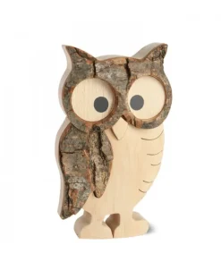 Waldfabrik, photophore en bois et étoile sapin de Noël Chouette Hulotte En Bois, 11 Cm Clearance
