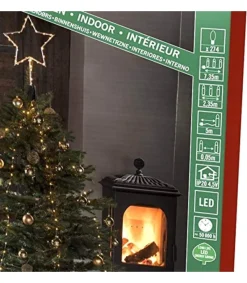 Konstsmide, guirlandes lumineuses de Noël Cime Sapin De Noël, Voile Guirlande Avec Etoile Doree, 274 Diodes Led Online