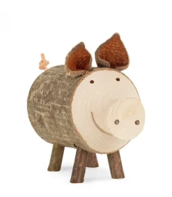 Waldfabrik, photophore en bois et étoile sapin de Noël Cochon En Bois, 5,5 Cm Sale