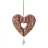Waldfabrik, photophore en bois et étoile sapin de Noël Coeur En Bois A Suspendre Avec Cristal Swarovski Clearance