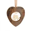 Waldfabrik, photophore en bois et étoile sapin de Noël Coeur En Bois A Suspendre Motif Cisele Hiboux, 6 Cm New