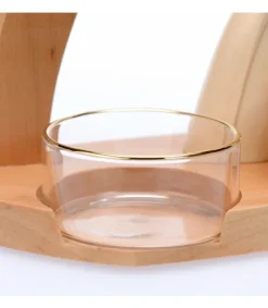 Schalling, crèche moderne Coupelle En Verre Transparent De Rechange Avec Bordure Doree New