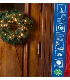 Konstsmide, guirlandes lumineuses de Noël Couronne De Noël Lumineuse Sapin, 45 Cm New