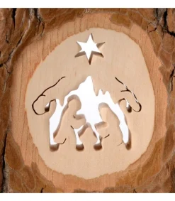 Waldfabrik, photophore en bois et étoile sapin de Noël Crèche A Poser En Ecorce De Bois, 11 Cm Online