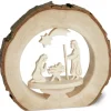 Waldfabrik, photophore en bois et étoile sapin de Noël Crèche De Noël Dans Anneau D'Ecorce De Bois, 10 Cm Clearance