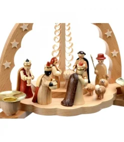 Richard Glasser, Pyramides de Noël allemandes Crèche De Noël En Bois Avec Bougeoir 18 Cm Outlet