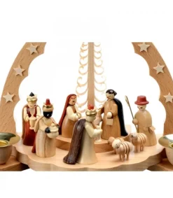 Richard Glasser, Pyramides de Noël allemandes Crèche De Noël En Bois Avec Bougeoir 18 Cm Outlet