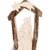 Waldfabrik, photophore en bois et étoile sapin de Noël Crèche De Noël En Ecorce 12,5 Cm, Avec Nativite En Bois D'Erable Best