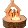 Waldfabrik, photophore en bois et étoile sapin de Noël Crèche De Noël Sur Rondin De Bois Avec Bougeoir Sale